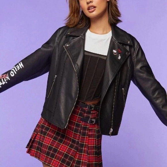 NWT Hello Kitty X Forever 21 Leather Jacket 1X - Picture 3 of 7